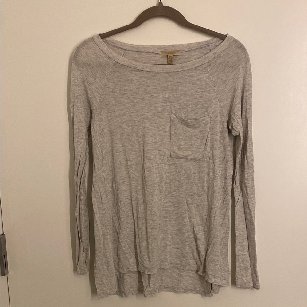 Bordeaux Gray Relaxed Long Sleeve Tee